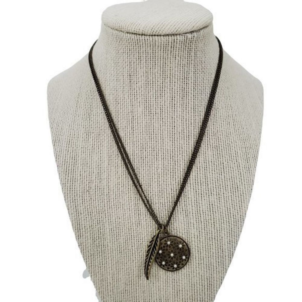 Nine West Vintage America Necklace Charm Feather‎ G